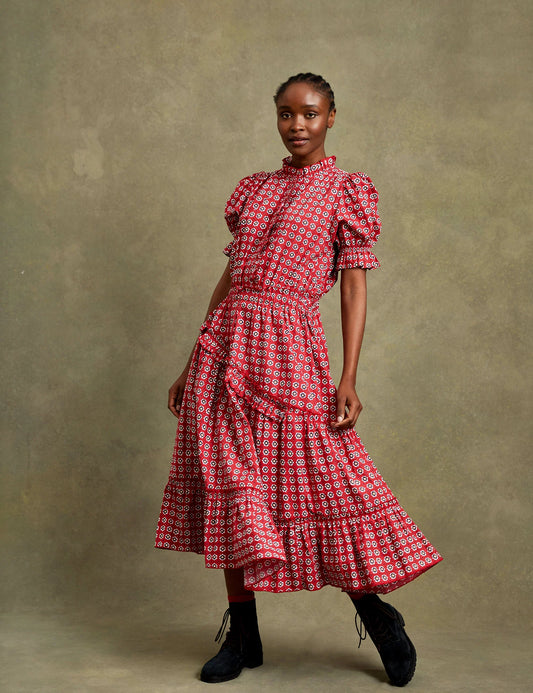 Safi Dress in Moroccan Red