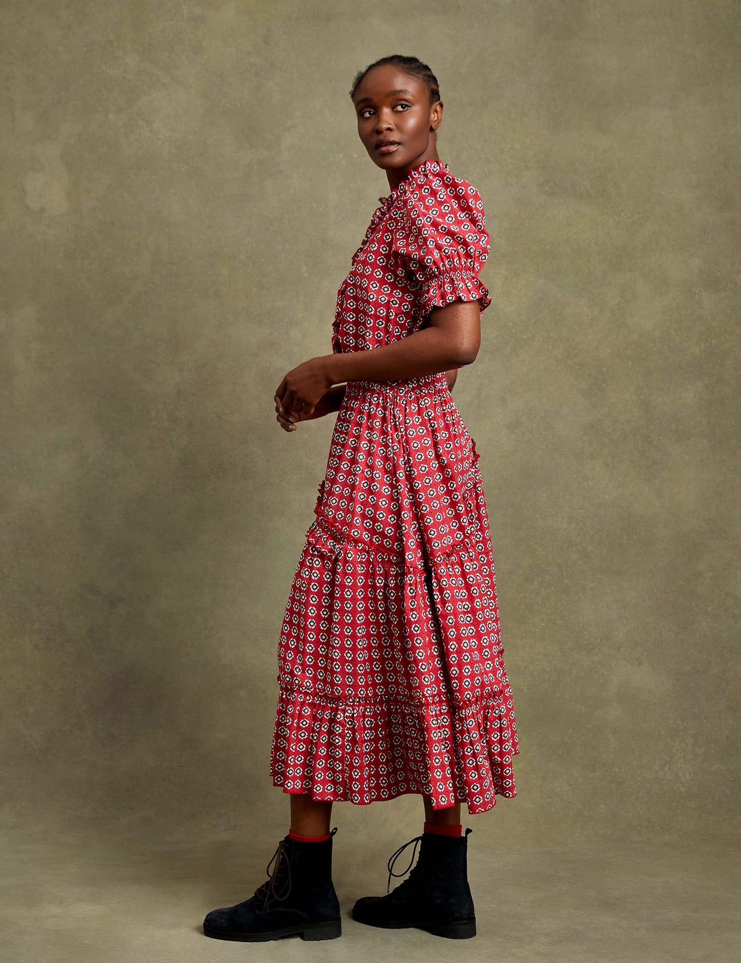 Safi Dress in Moroccan Red