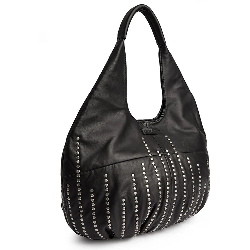 17356 - Santa Clara Studded Shoulder Bag Black