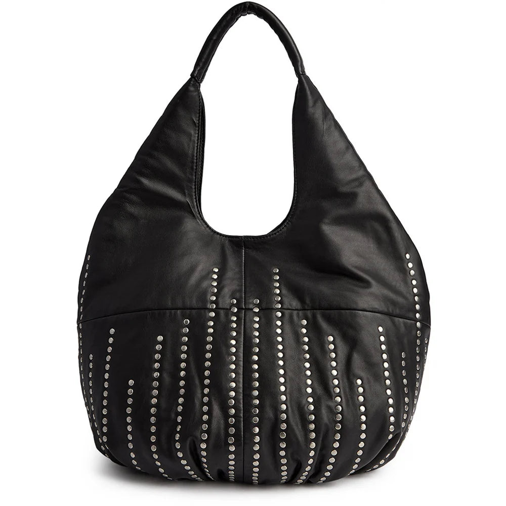 17356 - Santa Clara Studded Shoulder Bag Black