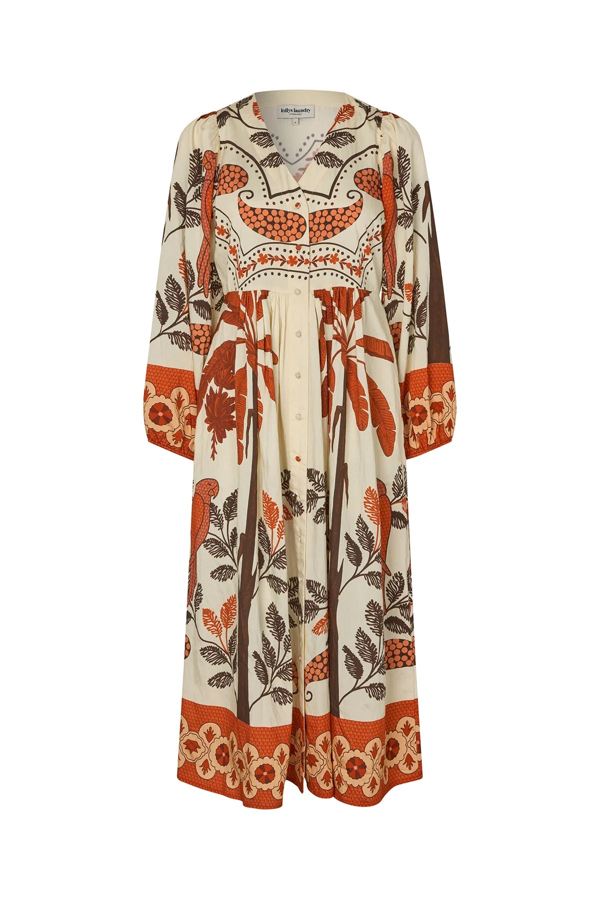 SaraiLL Artistic Printed Dress   Creme