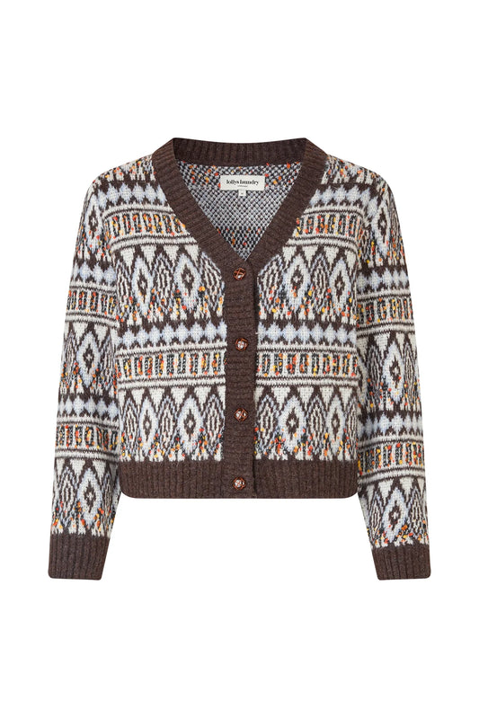 SaxoLL Knit Cardigan LS Dark Mokka
