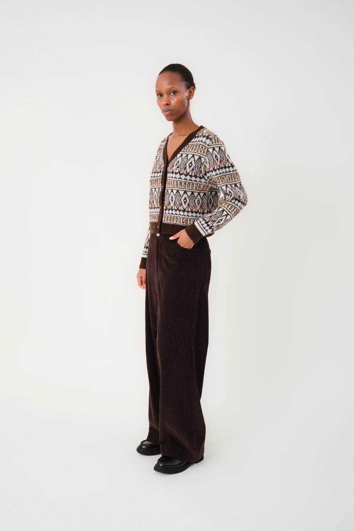 SaxoLL Knit Cardigan LS Dark Mokka