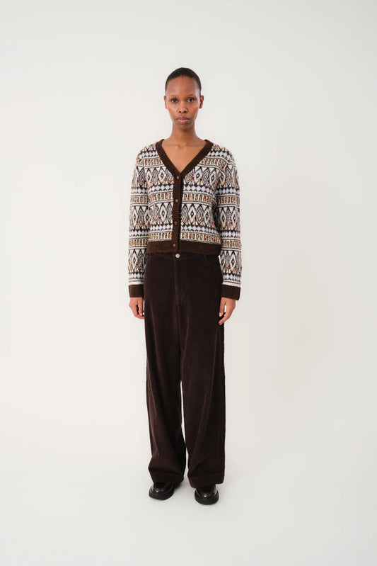 SaxoLL Knit Cardigan LS Dark Mokka