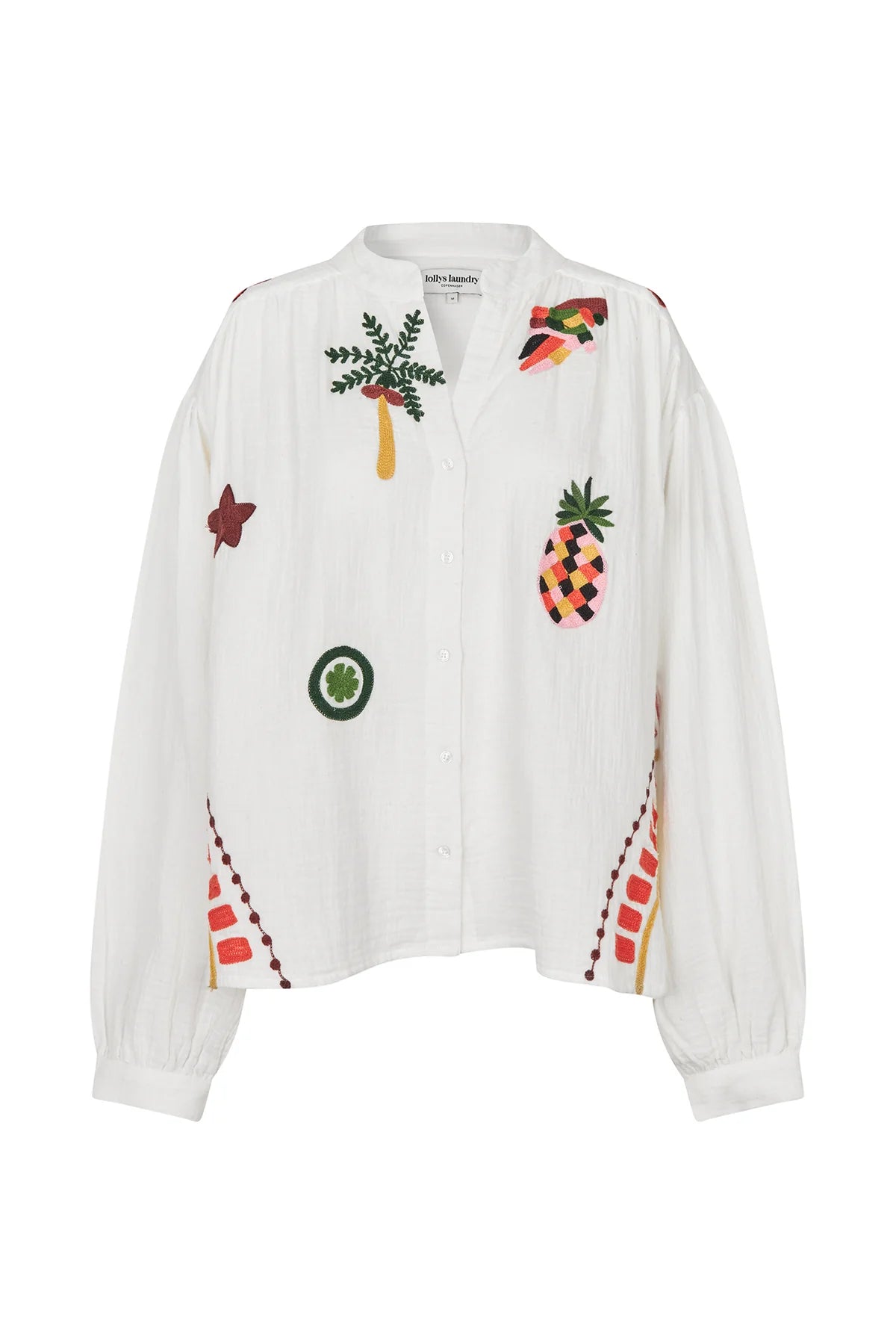 ScottieLL Embroidered Cotton Shirt Creme