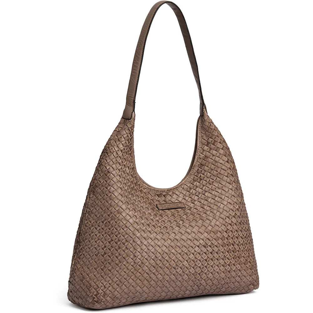 17090 - Sofya Woven Handbag Dark Taupe