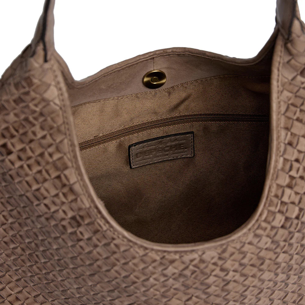 17090 - Sofya Woven Handbag Dark Taupe