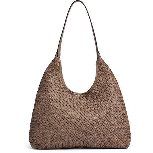 17090 - Sofya Woven Handbag Dark Taupe