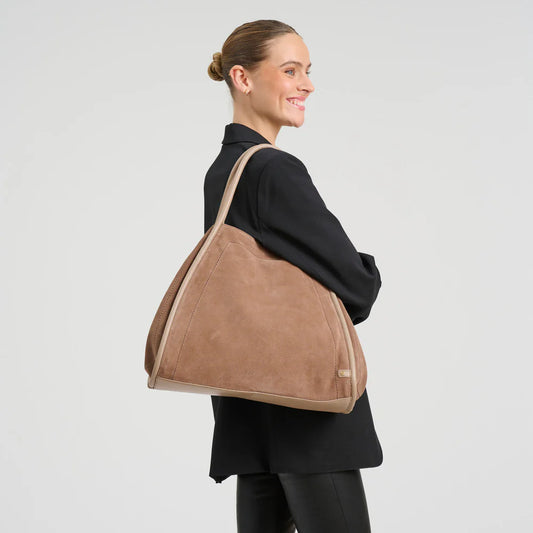 16466 - Madrid Suede Shopper Taupe