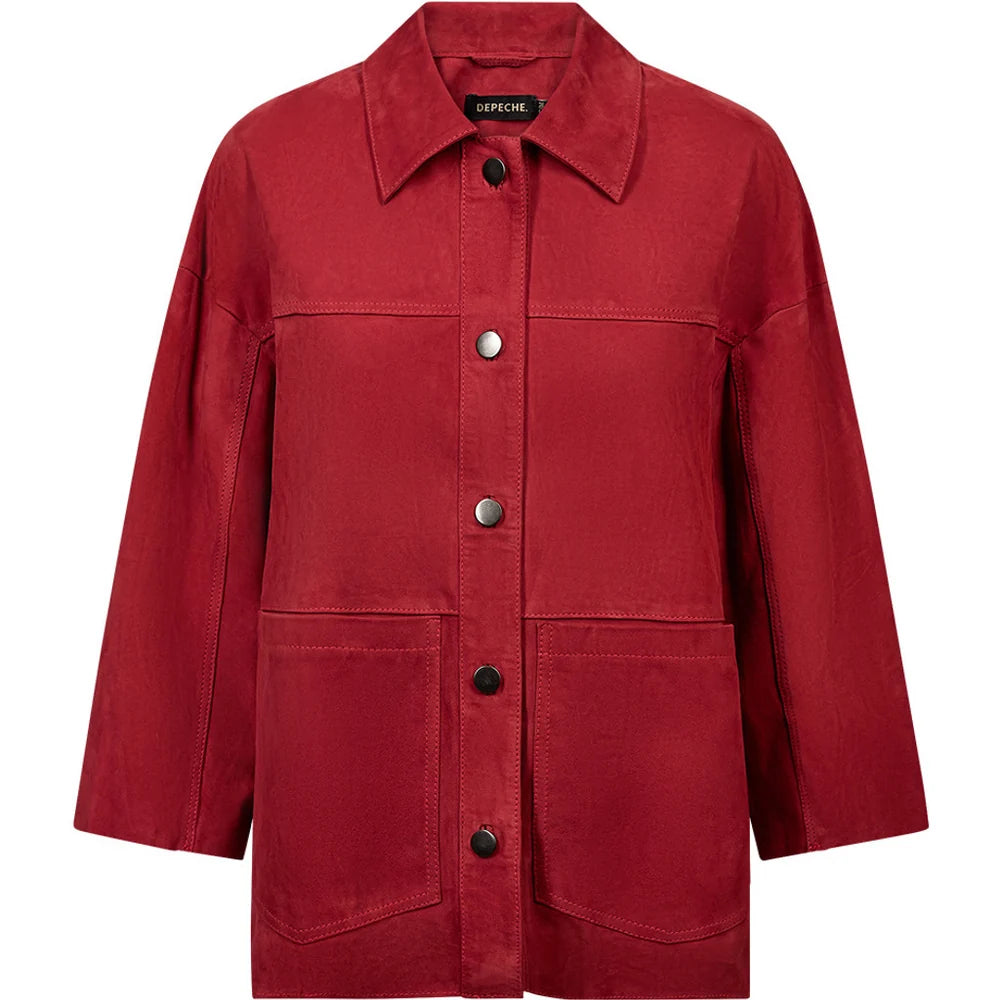 51426 - TonjaDep Suede Oversize Shirt Red