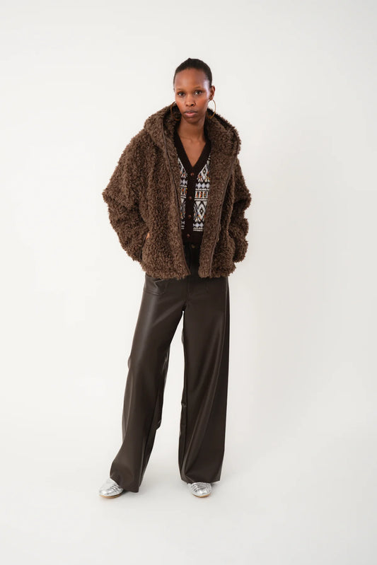 WanLL Short Hooded Jacket Dark Mokka