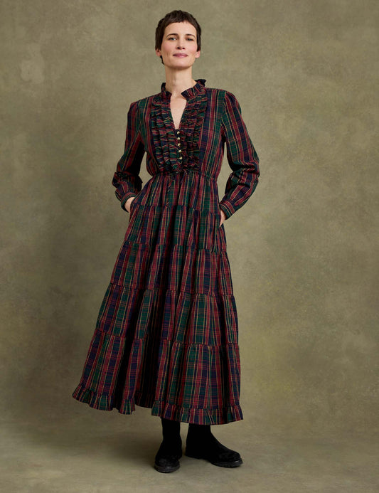 Wenham Tartan Dress Navy