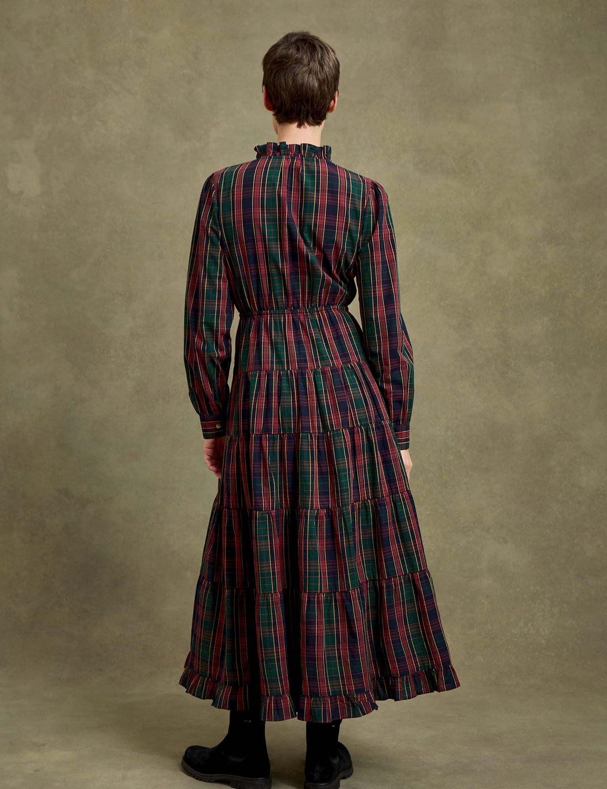 Wenham Tartan Dress Navy