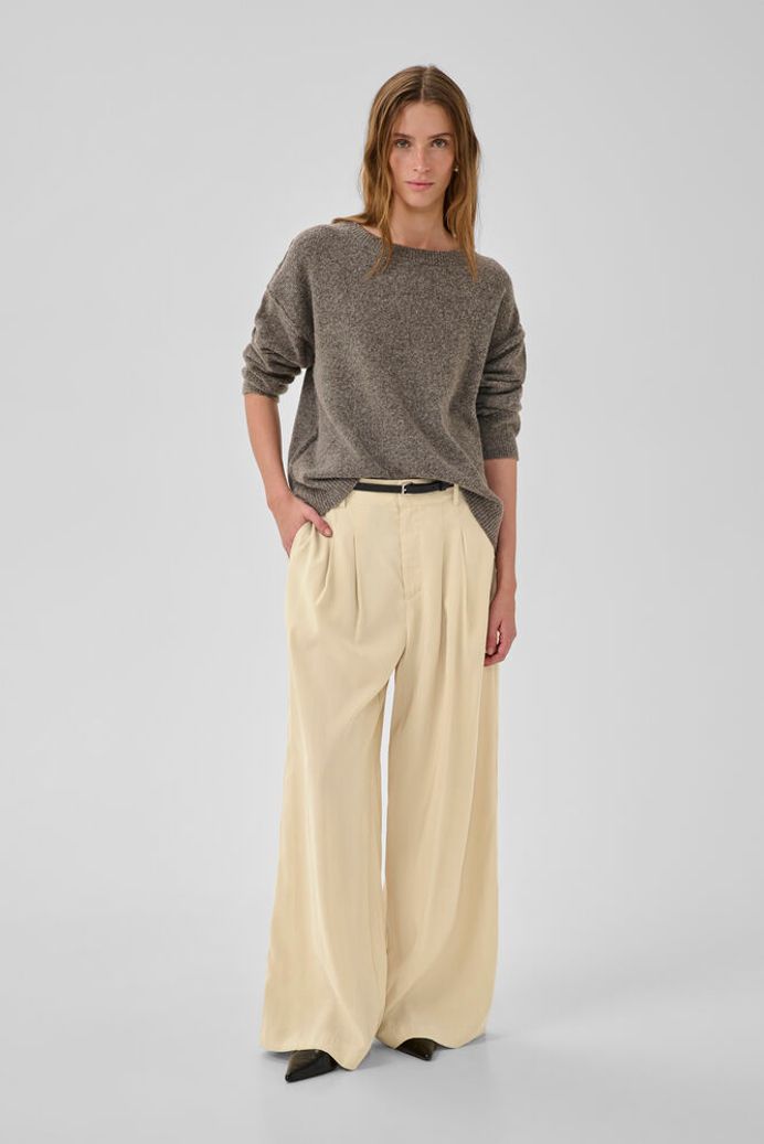 MWMindy High Wideleg Long Trouser Brown Rice