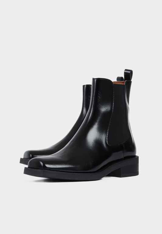 Milano Polido Square Toed Chelsea Boot Black