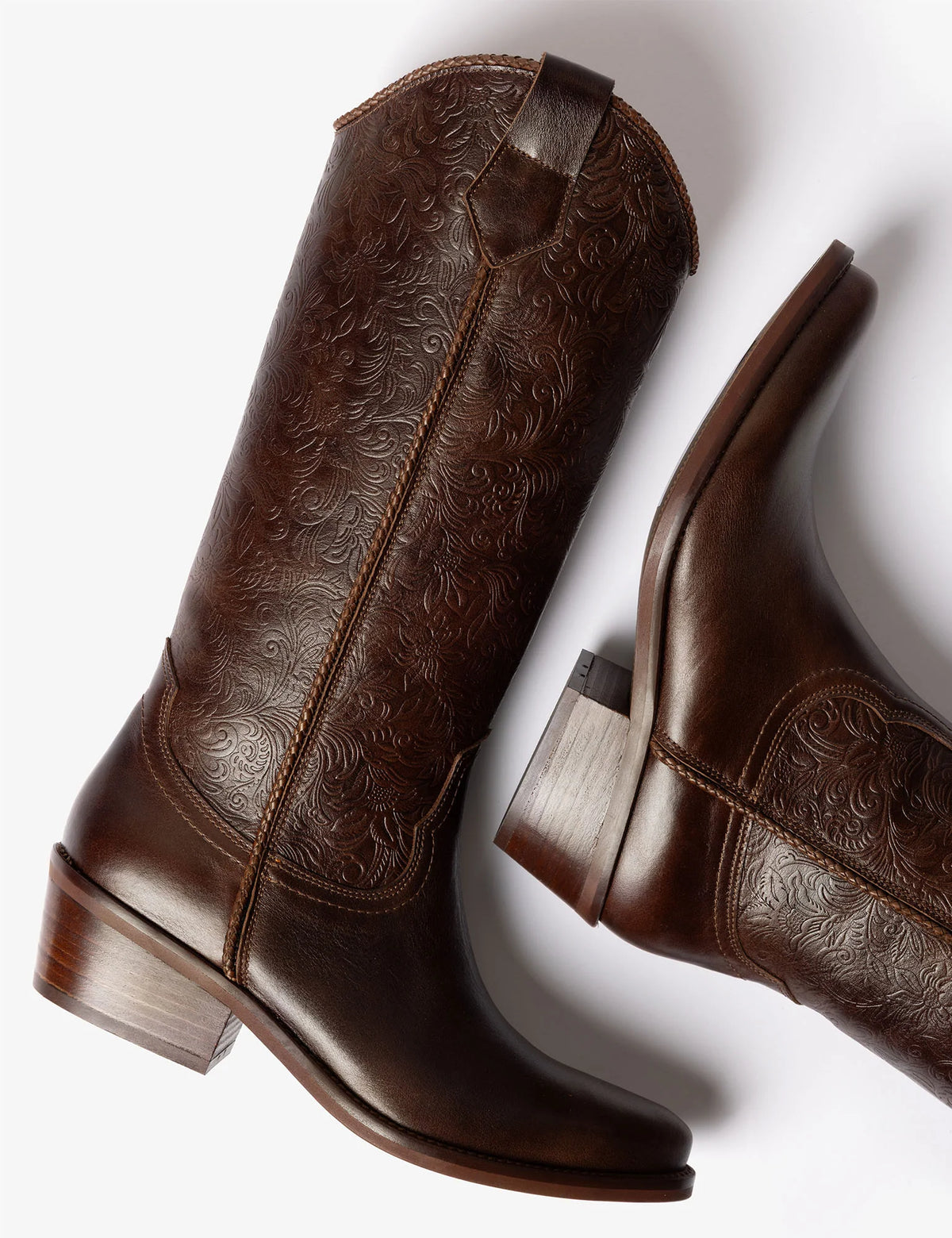Goldie Cordoban Western Leather Boot Conker