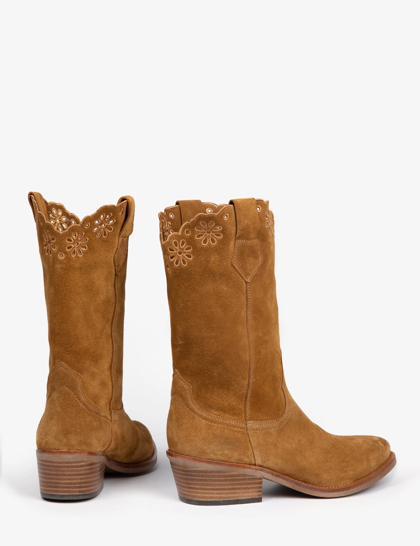 Jesse Broderick Suede Cowboy Boot Tan