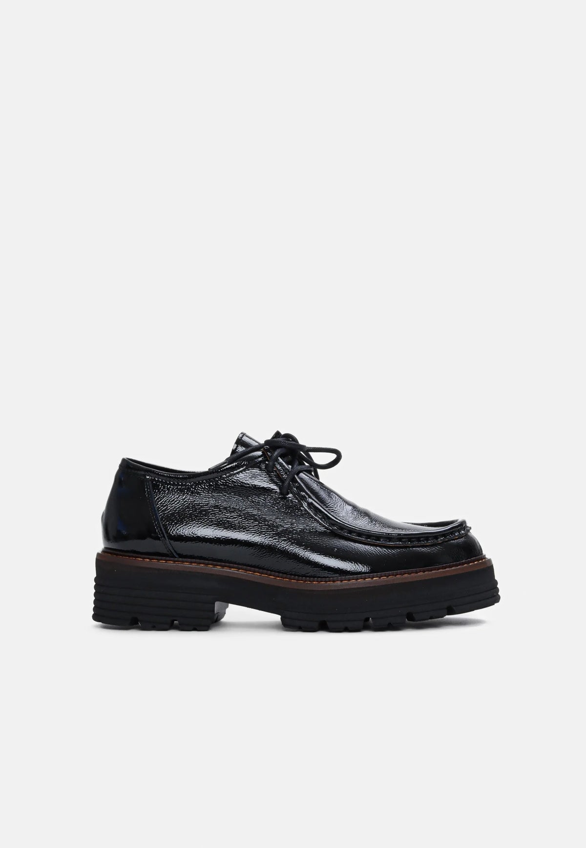 Sienna Patent Leather Laced Loafer Black