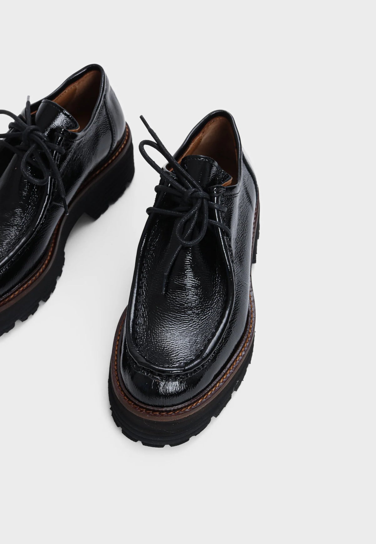 Sienna Patent Leather Laced Loafer Black