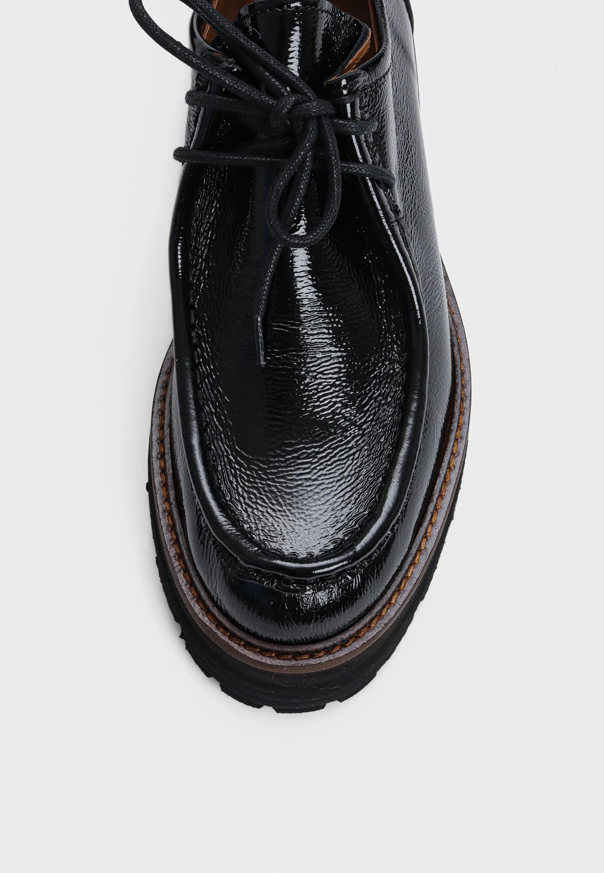 Sienna Patent Leather Laced Loafer Black