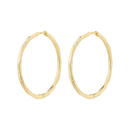 Breathe Recycled Hoop Earrings Gold or Silver-Plated