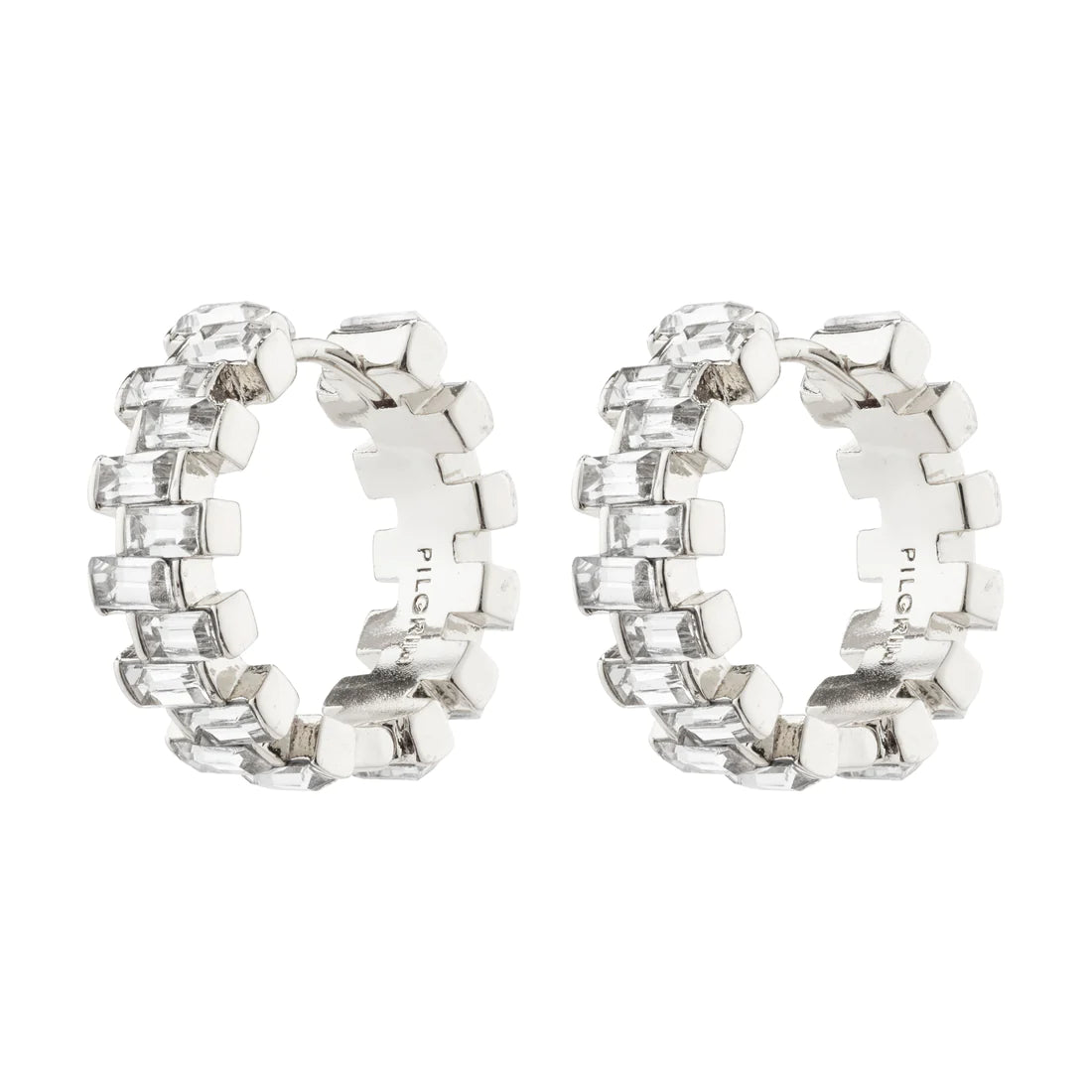 Create Recycled Crystal Hoop Earrings Gold & Silver-plated