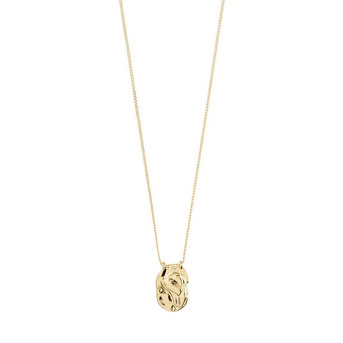 Peace organic shape pendant necklace gold-plated