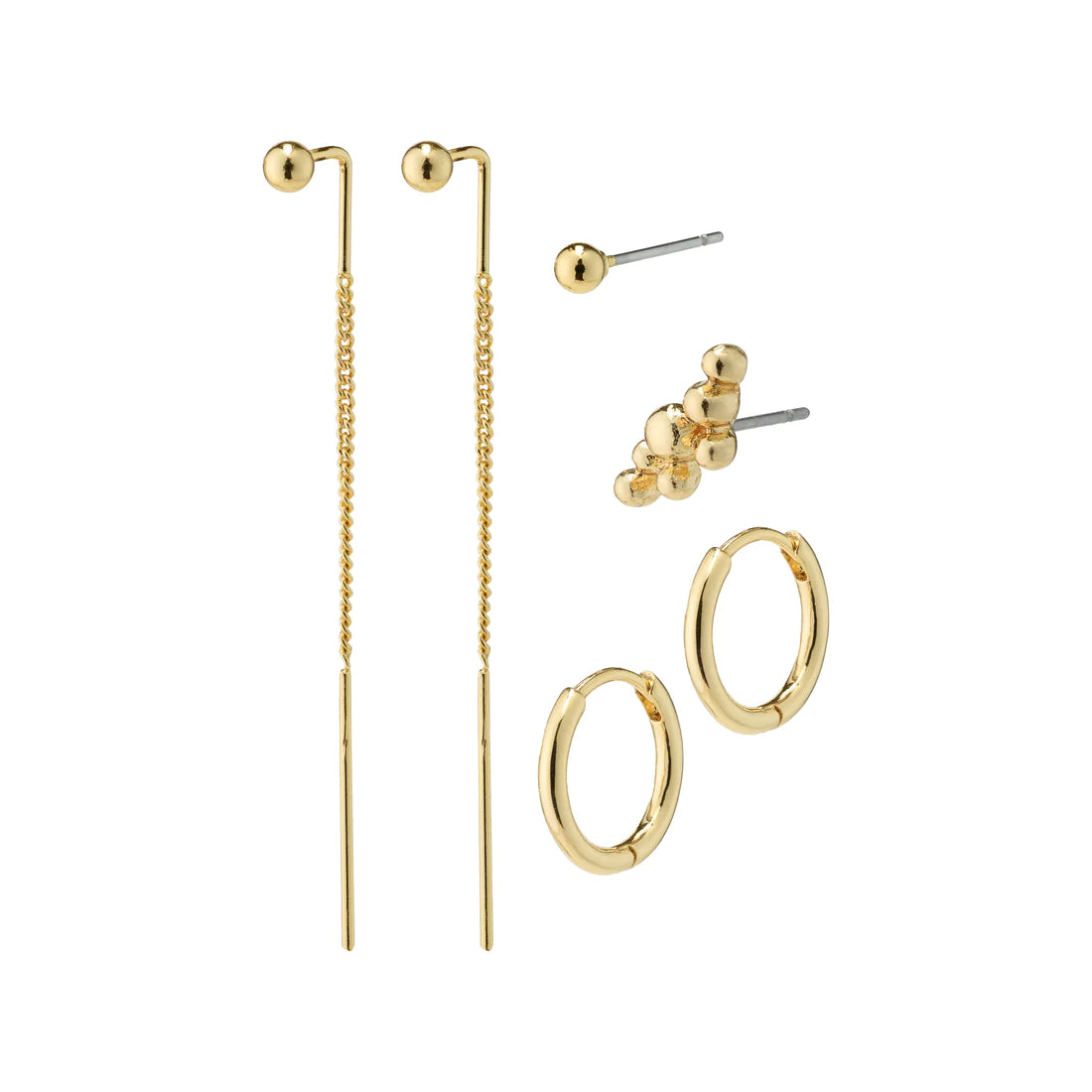 Siv earrings 4-in-1 set gold-plated