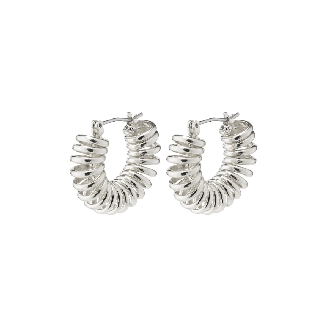 Sara small spiral hoop earrings silver-plated