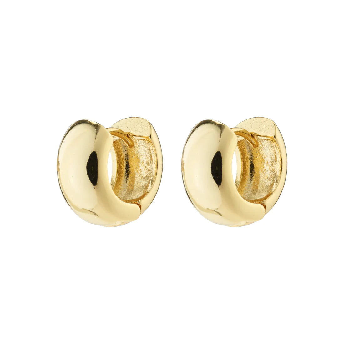 Anais Recycled Chunky Huggie Hoop Earrings Gold- or Silver plated