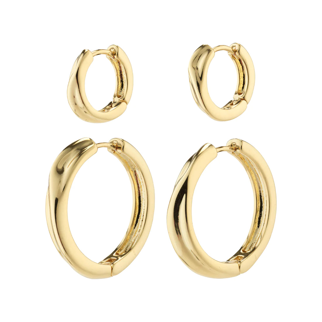Allie Hoop Earrings 2-in-1 set Gold- or Silver-plated