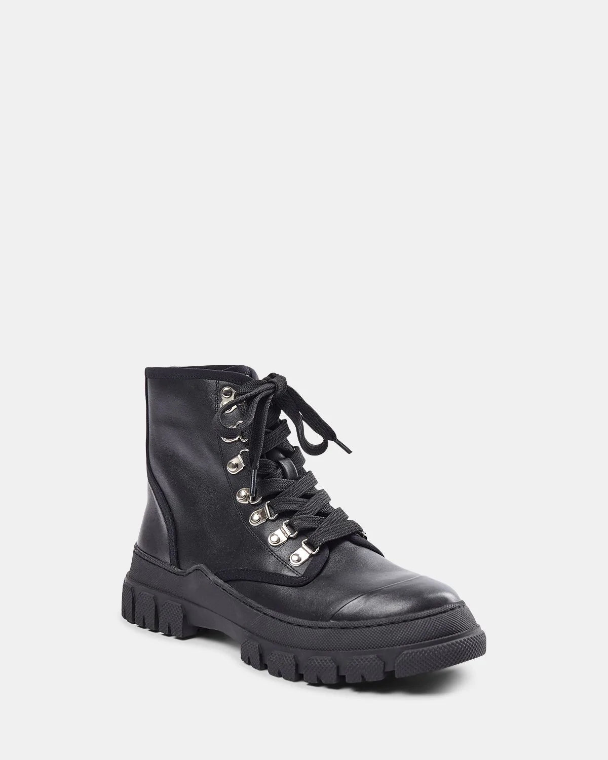 Laced Leather Boot Black