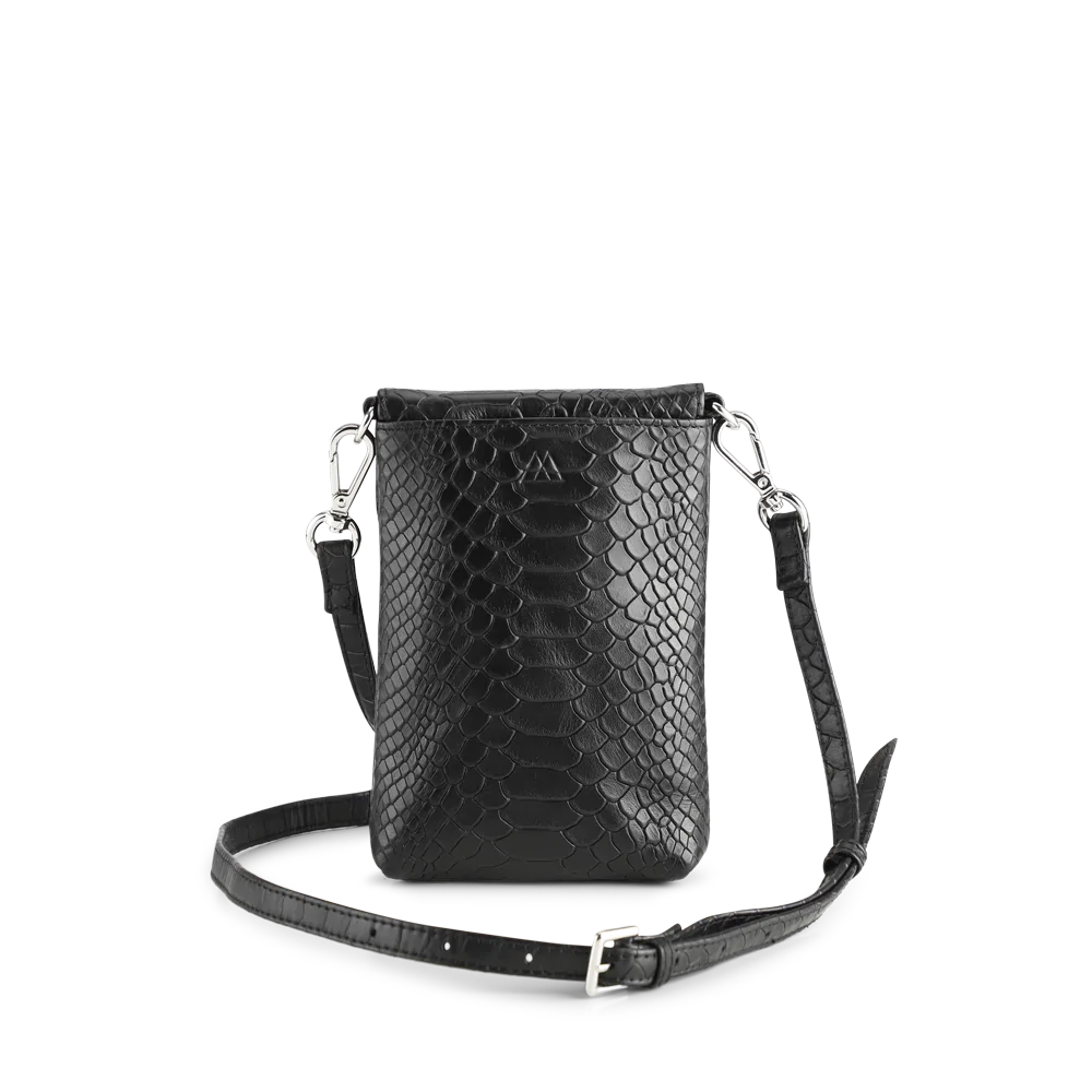 Carly Mobile Bag Calm Croco Black