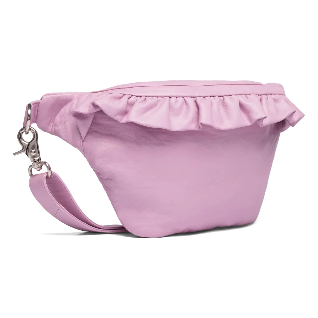 Bumbag/Belt Bag in Soft Leather Decorated w. Ruffles 15610