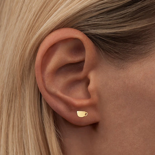 Date Single Stud Earring Gold