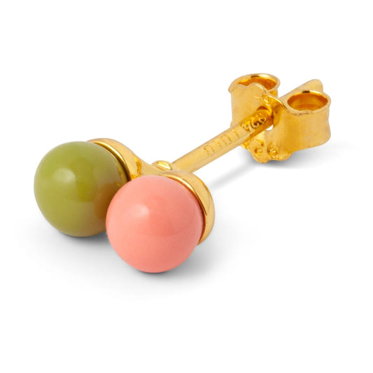 Double Colour Ball Single Stud Earring