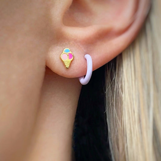 Ice Cone Single Stud Earring Gold/Multi