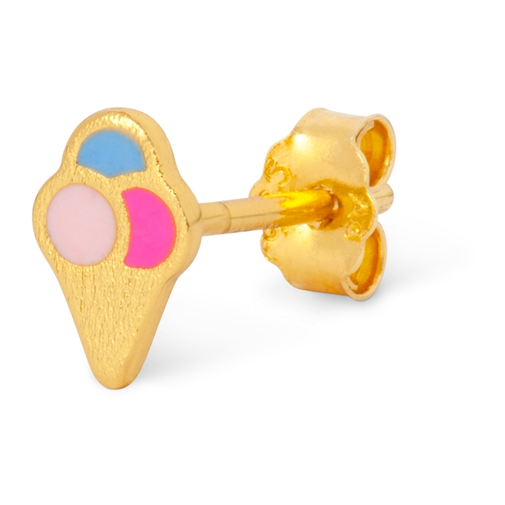 Ice Cone Single Stud Earring Gold/Multi
