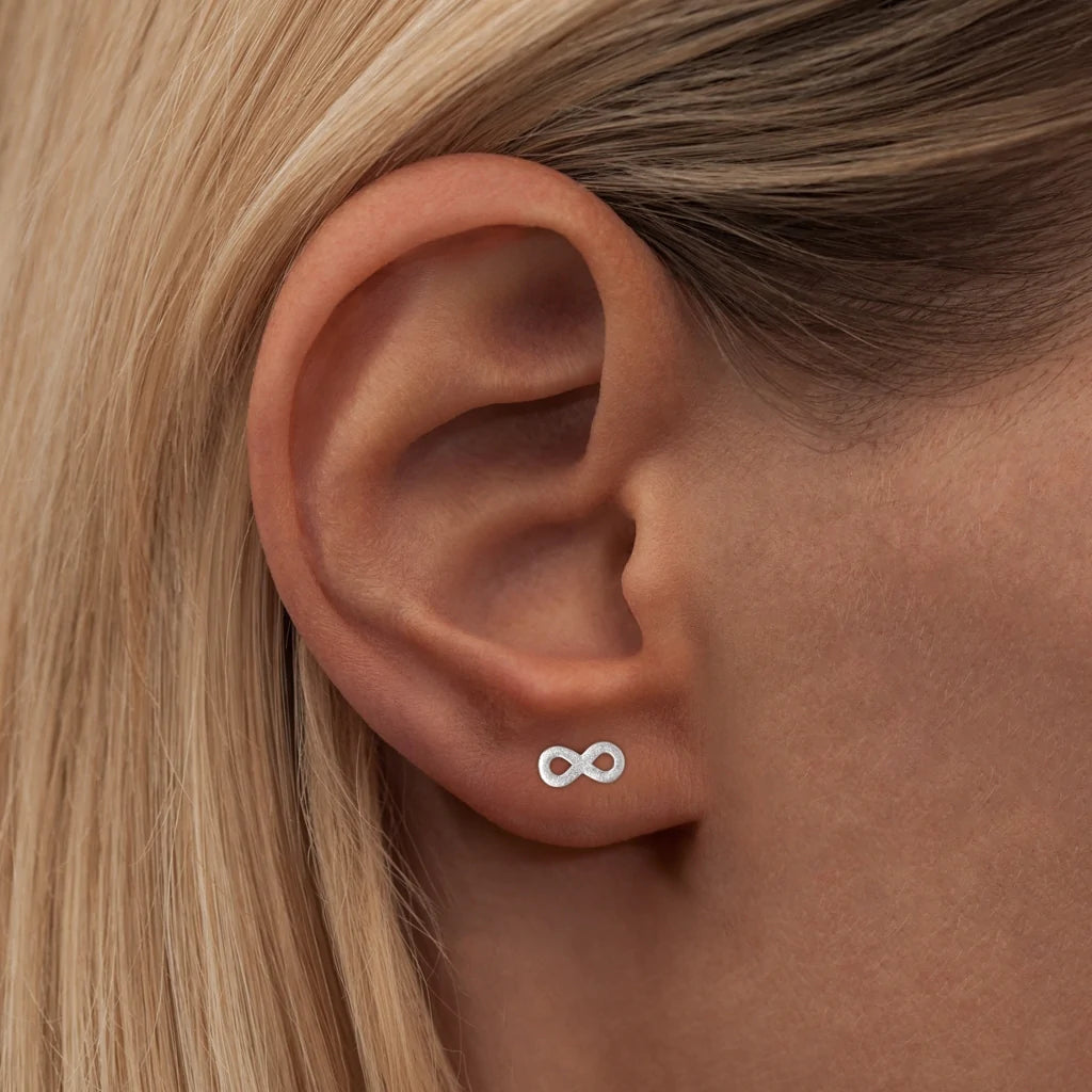 Infinity Single Stud Earring Silver