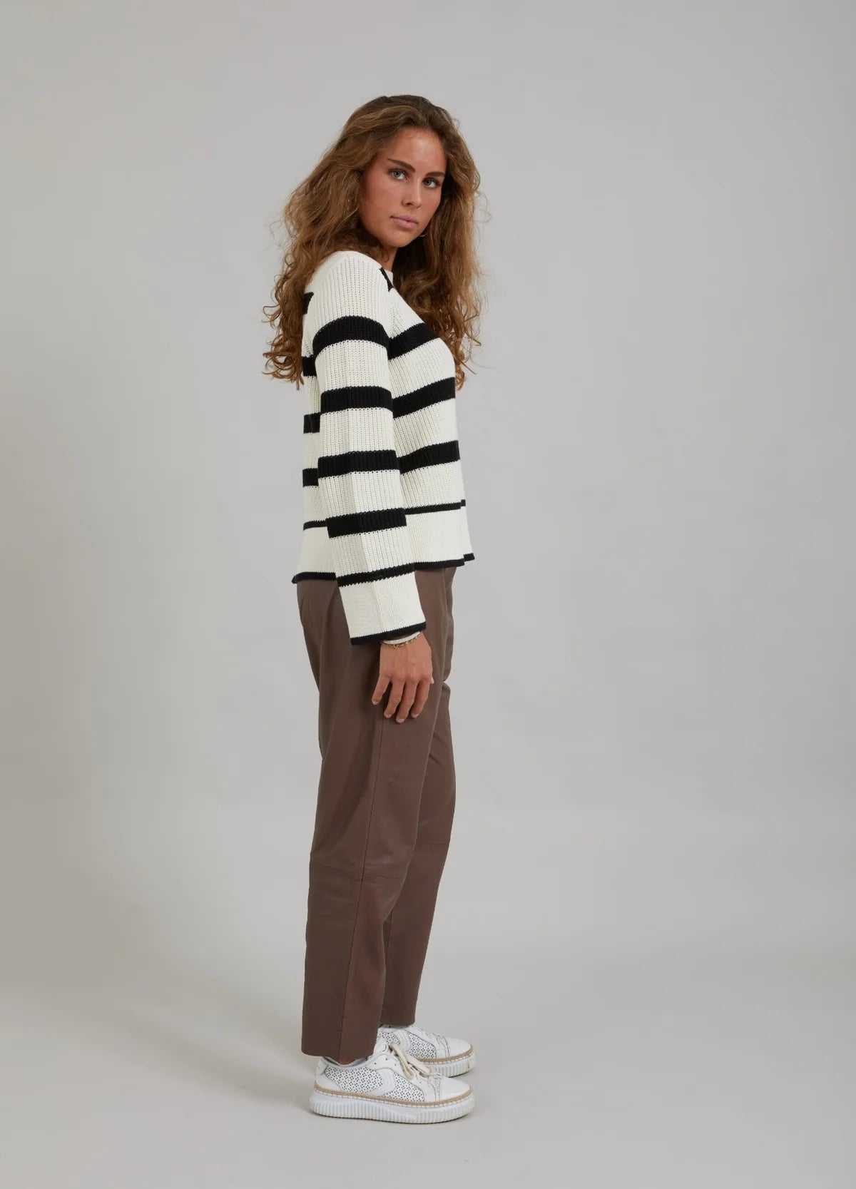 Leather Pants Lucia Fit Spring Brown