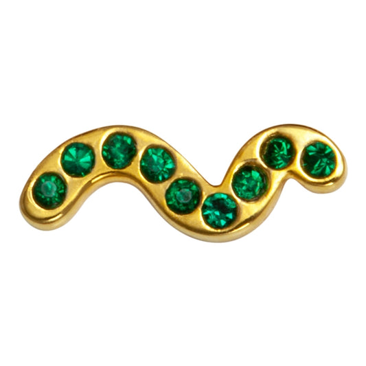 Snaky Single Stud Earring Green