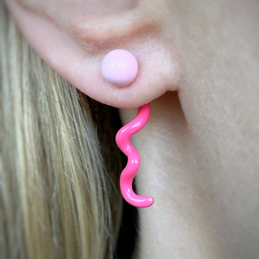 Spiral Add-on Earring Accessory Coral Pink
