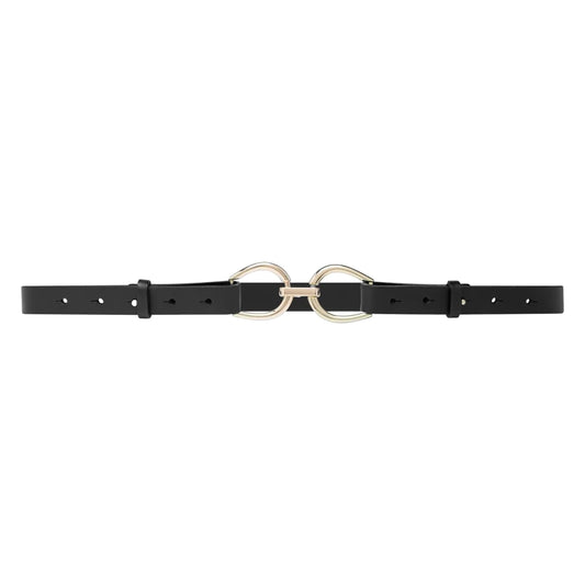 Waist Leather Belt w. Beautiful Metal Closure 15650 Black